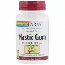 Mastic Gum Extract, Mastic Gum, Solaray, 500 mg, 45 Vegetarian Capsules, Z09543
 