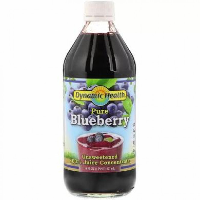 Черничный концентрат, Pure Blueberry, 100% Juice Concentrate, Dynamic Health Laboratories, 473 мл, Z09549
  