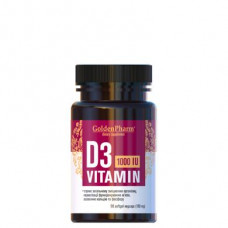 Vitamin D3, GoldenPharm, 1000 IU, 90 Softgels, Z09569
 