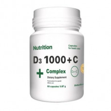 Витаминный комплекс, D3 1000+С Complex+, EntherMeal, 60 капсул, Z09669
  