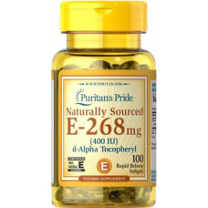 Vitamin E, Vitamin E-100 iu 100% Natural, Puritans Pride, 100 Softgels, Z09680
 