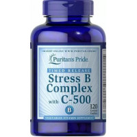 Stress Vitamin B-Complex with Vitamin C-500 Timed Release, Puritans Pride, 120 Caplets, Z09683
 