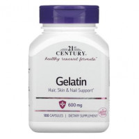 Gelatin Hydrolyzate, Gelatin, 21st Century, 600 mg, 100 Capsules, 04529
 