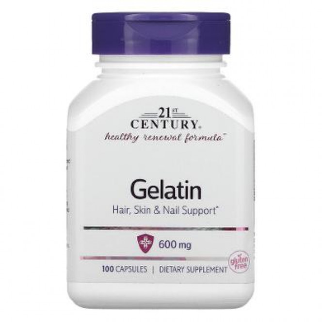 Gelatin hydrolyzate, Gelatin, 21st Century, 600 mg, 100 capsules 145, 04529 .. Discounts, promotions, 100% original products. Worldwide delivery, free shipping, peace, health, cosmetics, fitness