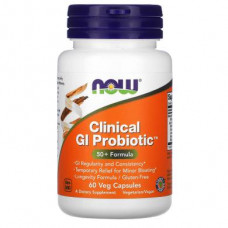 Пробиотики, Clinical GI Probiotic, Now Foods, 60 растительных капсул, Z09846
  