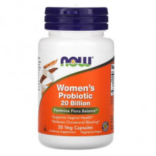 Пробиотики для женщин, Womens Probiotic 20 Billion, Now Foods, 50 растительных капсул, Z09850
  