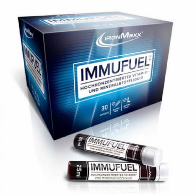 Complex for immunity, Immufuel Tray, Iron Maxx, orange flavor, 30 pcs x 25 ml 1 296, Z09919 .. Discounts, promotions, 100% original products. Worldwide delivery, free shipping, peace, health, cosmetics, fitness