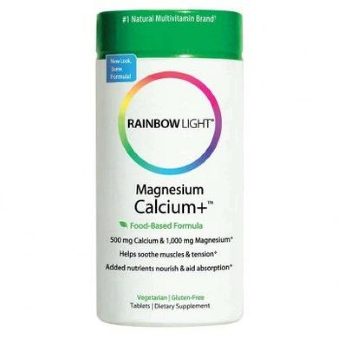 Кальций и магний, Magnesium Calcium+, Rainbow Light, 2:1, 90 таблеток, 04683
  