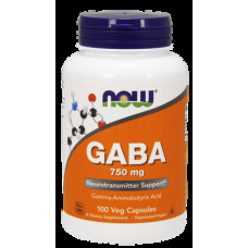 Gamma Aminobutyric Acid (GABA), Now Foods, 750 mg, 100 Capsules, 9140
 