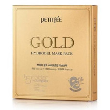 Hydrogel face mask with gold complex +5, Petitfee, 5 pcs, 13841
 