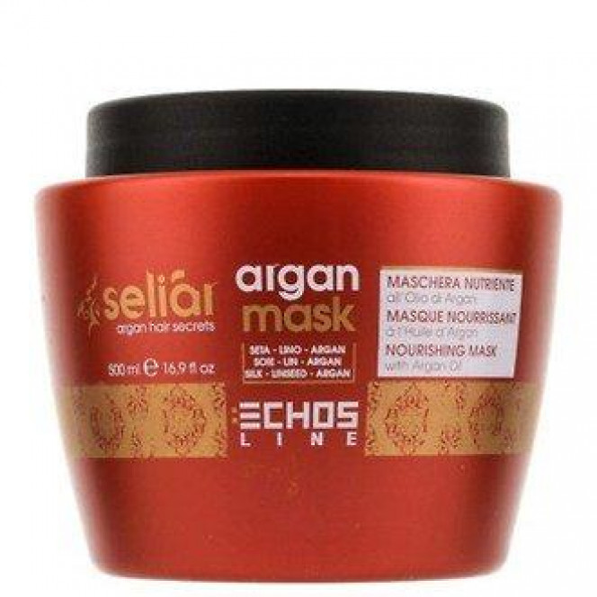 Mask with argan oil for dry and damaged hair, Seliar argan, Echosline, 500 ml 223, 02263-1 .. Discounts, promotions, 100% original products. Worldwide delivery, free shipping, world, health, cosmetics, fitness