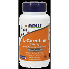 Карнитин, L-Carnitine, Now Foods, 250 мг, 60 капсул, 6568
  