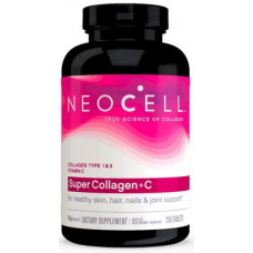 Super Collagen, Type 1 & 3, Collagen + C, Neocell, 6000 mg, 250 Tablets, 6721
 