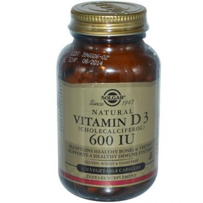 Vitamin D3, Vitamin D3, Solgar, 600 IU, 120 capsules, 6730
 