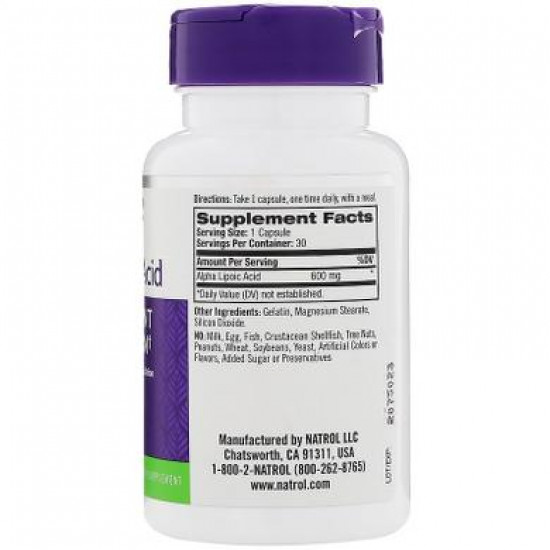 Alpha Lipoic Acid, Natrol, 600 mg, 30 Capsules 282, 7820 .. Discounts, Promotions, 100% Original Products Worldwide Shipping Free Shipping World Health Cosmetics Fitness