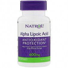 Альфа-липоевая кислота, Alpha Lipoic Acid, Natrol, 600 мг, 30 капсул, 7820
  