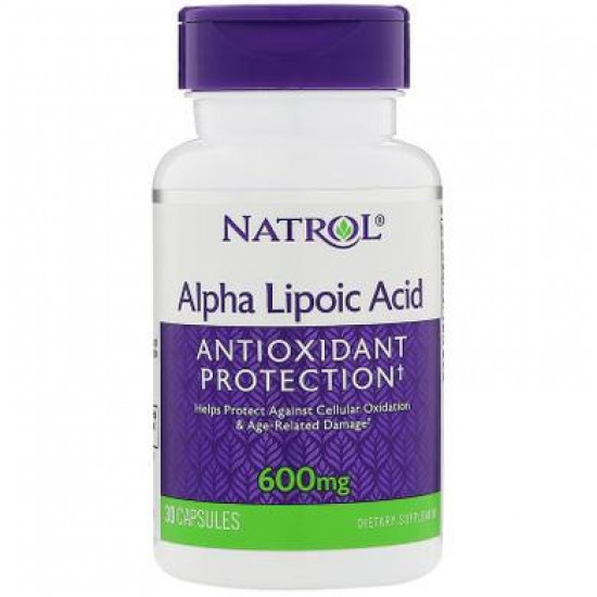 Альфа-ліпоєва кислота, Alpha Lipoic Acid, Natrol, 600 мг, 30 капсул, 7820
