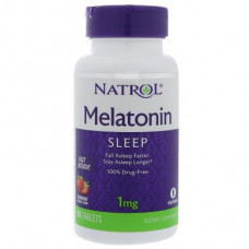 Rapid Release Melatonin (Strawberry Flavor), Melatonin, Natrol, 1 mg, 90 Tablets, 7853
 