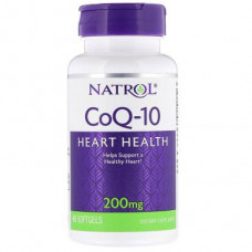 Коэнзим Co-Q10 (убихинол), Natrol, 200 мг, 45 капсул, 7895
  