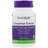 Cinnamon, Cinnamon, Natrol, Extract, 1000 mg, 80 Tablets, 7909
 