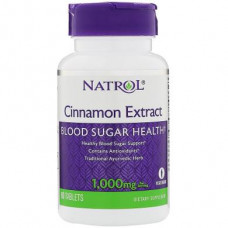 Cinnamon, Cinnamon, Natrol, Extract, 1000 mg, 80 Tablets, 7909
 