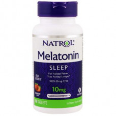 Rapid Release Melatonin (Strawberry Flavor), Melatonin, Natrol, 10 mg, 60 Tablets, 7926
 