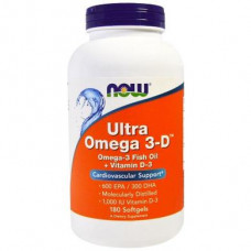 Омега 3-Д Ультра, Omega 3-D, 600 EPA/300 DHA Now Foods, 180 гелевых капсул, 32892
  