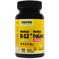 Метилфолат и метил B-12, Methyl B-12 & Methyl Folate, Jarrow Formulas, 1000 мкг / 400 мкг, 100 леденцов, 8665
  