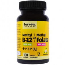 Метилфолат и метил B-12, Methyl B-12 & Methyl Folate, Jarrow Formulas, 1000 мкг / 400 мкг, 100 леденцов, 8665
  