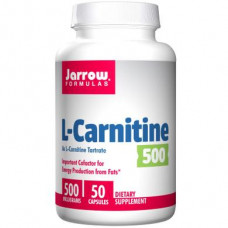 L Carnitine Tartrate, L-Carnitine 500, Jarrow Formulas, 50 Capsules, 8745
 