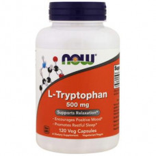 Триптофан, L-Tryptophan, Now Foods, 500 мг, 120 капсул, 9160
  