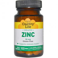 Zinc Picolinate, Country Life, 25 mg, 100 Tablets, 8846
 