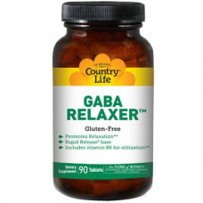 ГАМК релакс, GABA Relaxer, Country Life, 90 таблеток, 8896
  