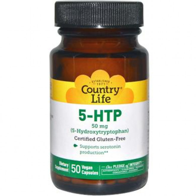 5-HTP (5-Hydroxytryptophan), Country Life, 50 mg, 50 Capsules, 8899
 