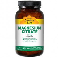 Magnesium Citrate, Country Life, 250 mg, 120 Tablets, 8982
 