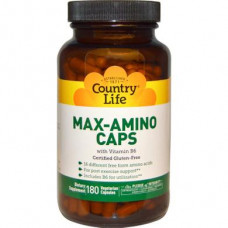 Amino Acids with Vitamin B6, Max-Amino, Country Life, 180 Capsules, 8985
 