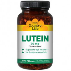 Лютеин (Lutein), Country Life, 20 мг, 60 капсул, 9015
  