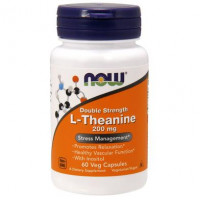 Теанин, L-Theanine, двойная сила, Now Foods, 200 мг, 60 капсул, 9156
  