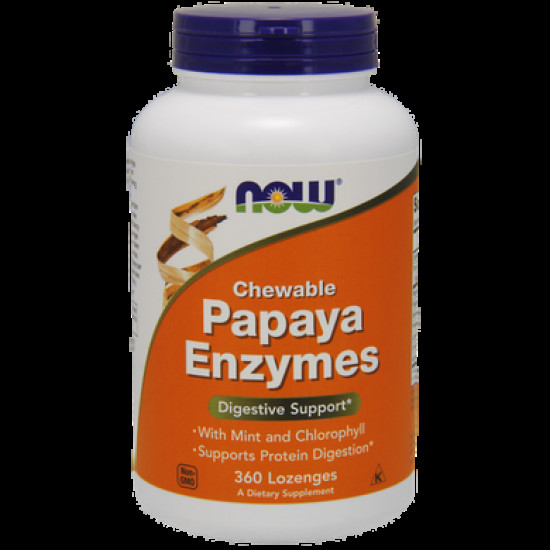 Папаїн, Papaya Enzymes, Now Foods, 360 льодяників, 9219