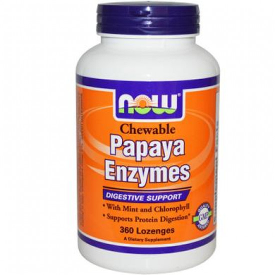 Папаїн, Papaya Enzymes, Now Foods, 360 льодяників, 9219