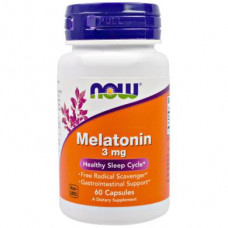 Мелатонин, Melatonin, Now Foods, 3 мг, 60 капсул, 9340
  