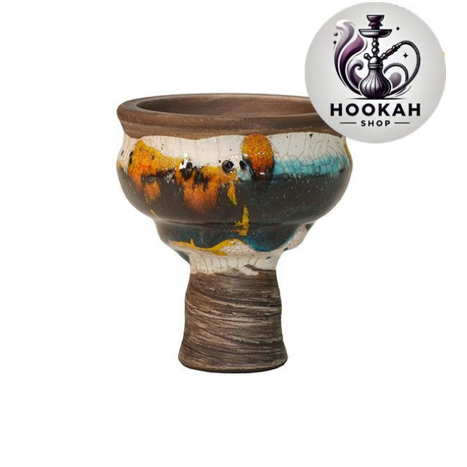 Bowl for a hookah of Kolos Celeste Glaze - color yellow-blue