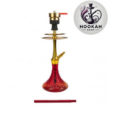 Hookah Amy Deluxe 128.02 Alu Bubble S - gold-red color