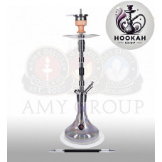 Hookah Amy DeLuxe SS 06 R Dark Steel Plus - transparent color