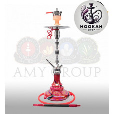 Hookah Amy DeLuxe SS 08 R Hammer Steel - red