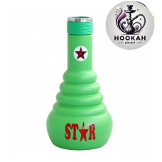 Flask for a hookah of 4 stars on a carving - color green