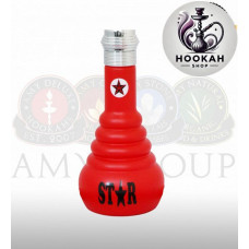 Flask for a hookah of 4 stars on a carving - color red