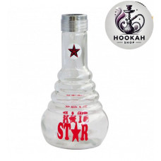 Flask for a hookah of 4 stars on a carving - color transparent