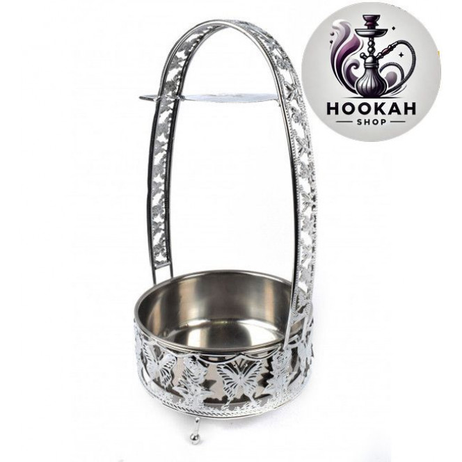 Basket for coal Yahya Deep Medium - color silver