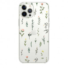 Силиконовый прозрачный чехол Oriental Case (Flowers Small) для iPhone 13 Mini